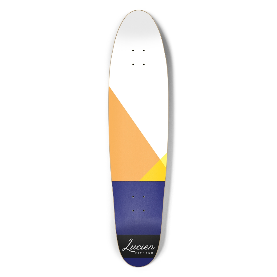 Lucien Piccard Geometric Mountain Sunset Longboard