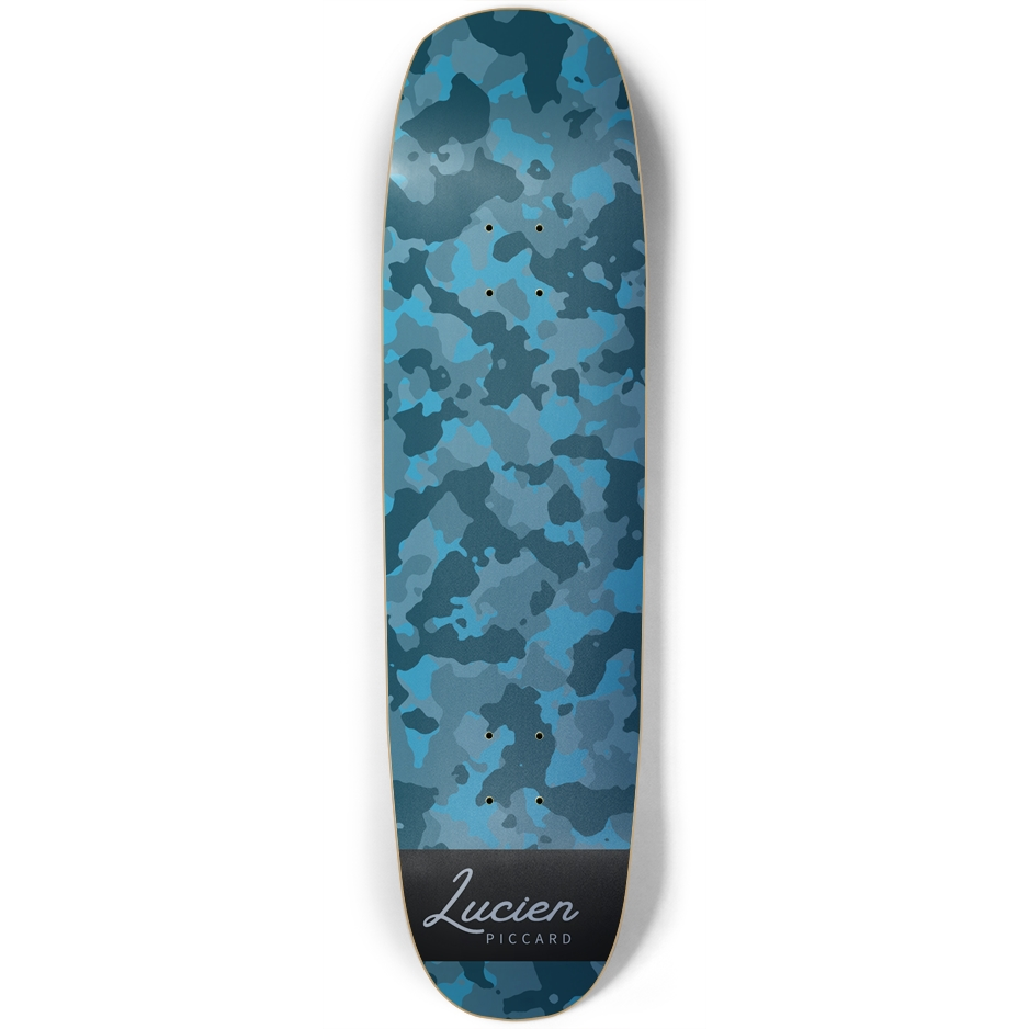 Lucien Piccard Blue Camo Skateboard
