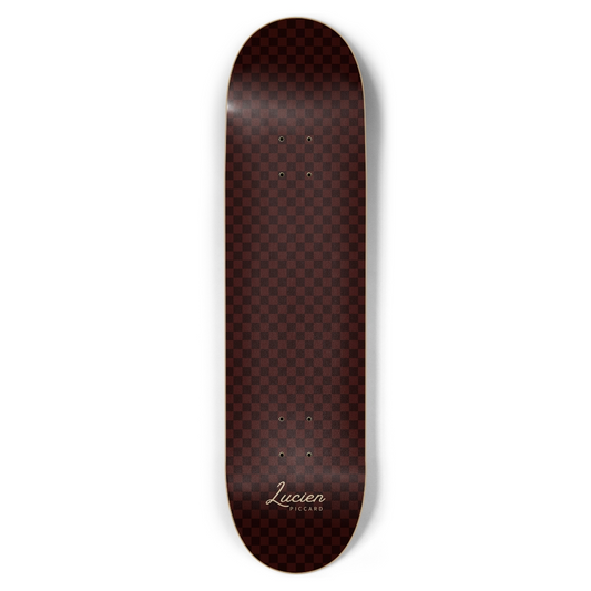 Lucien Piccard Brown Checkered Skateboard