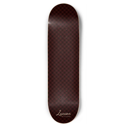 Lucien Piccard Brown Checkered Skateboard
